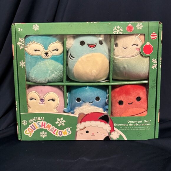 NEW Squishmallows 6 Piece Winter 2022 Holiday Ornament Set, Kellytoy - Picture 1 of 4